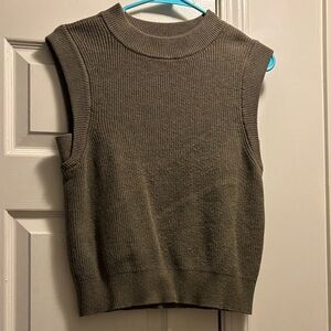 Target Olive Green Ribbed Sleeveless Sweater Vest